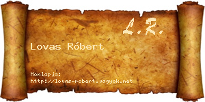 Lovas Róbert névjegykártya